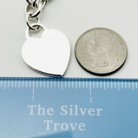 8.75" Please Return to Tiffany New York Extra Large Heart Tag Charm Bracelet - Picture 8 of 9
